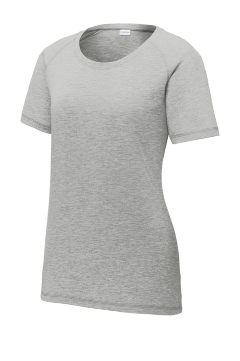 Sport-Tek LST400 Women's PosiCharge  Tri-Blend Wicking Scoop Neck Raglan Tee