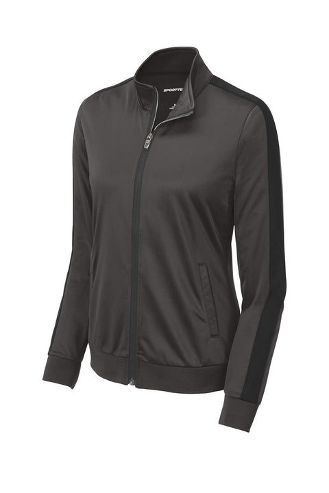 Sport-Tek LST94 Ladies Tricot Sleeve Stripe Track Jacket