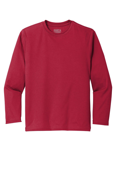 Port & Co PC380YLS Youth Long Sleeve Performance Tee