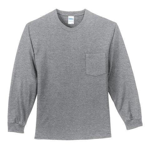 Port & Co PC61LSPT Tall Long Sleeve Essential Pocket Tee
