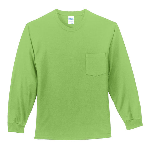 Port & Co PC61LSP Long Sleeve Essential Pocket Tee
