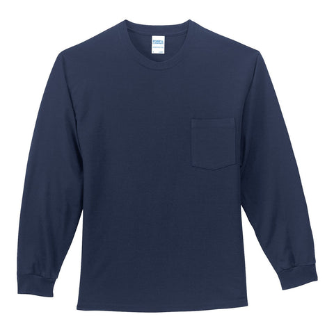 Port & Co PC61LSPT Tall Long Sleeve Essential Pocket Tee