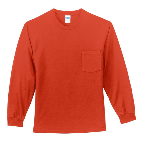 Port & Co PC61LSPT Tall Long Sleeve Essential Pocket Tee