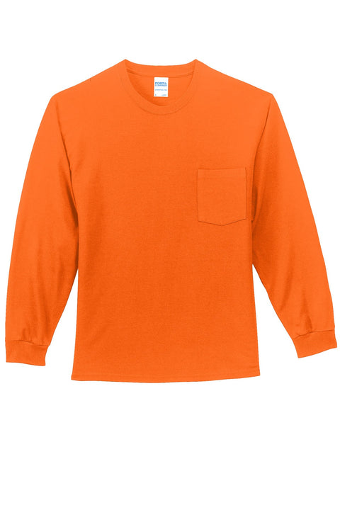 Port & Co PC61LSP Long Sleeve Essential Pocket Tee