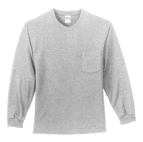 Port & Co PC61LSPT Tall Long Sleeve Essential Pocket Tee
