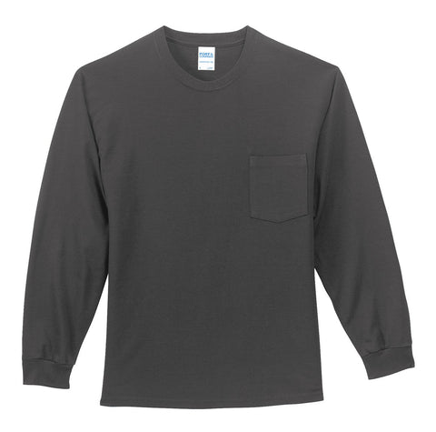 Port & Co PC61LSPT Tall Long Sleeve Essential Pocket Tee