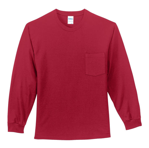 Port & Co PC61LSPT Tall Long Sleeve Essential Pocket Tee