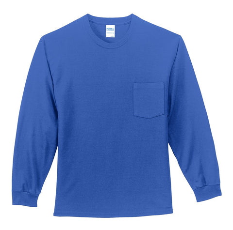 Port & Co PC61LSPT Tall Long Sleeve Essential Pocket Tee