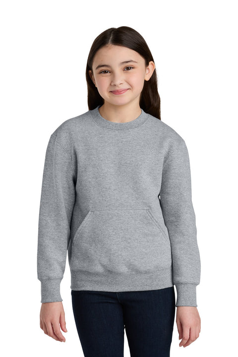 Port & Co PC78YPKT Youth Core Fleece Crewneck Pocket Sweatshirt