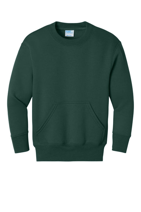 Port & Co PC78YPKT Youth Core Fleece Crewneck Pocket Sweatshirt