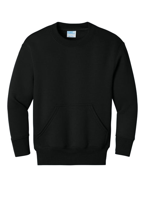 Port & Co PC78YPKT Youth Core Fleece Crewneck Pocket Sweatshirt