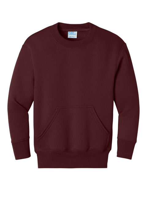 Port & Co PC78YPKT Youth Core Fleece Crewneck Pocket Sweatshirt
