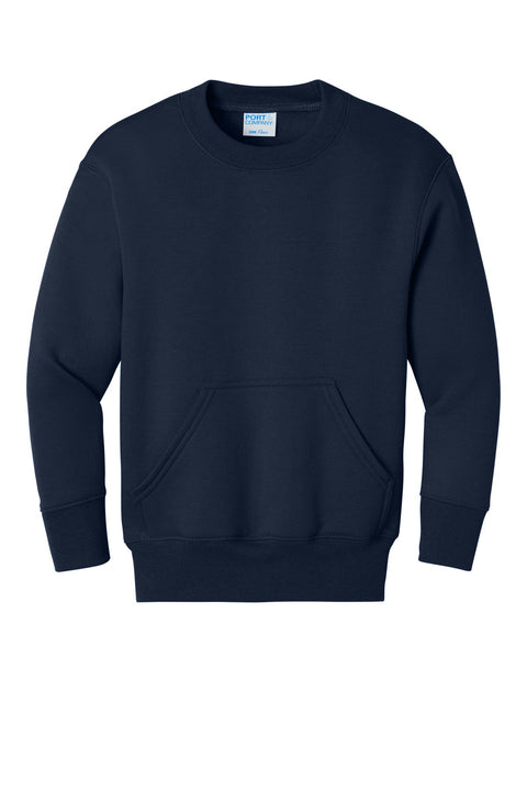 Port & Co PC78YPKT Youth Core Fleece Crewneck Pocket Sweatshirt