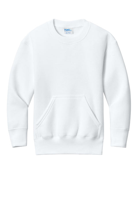 Port & Co PC78YPKT Youth Core Fleece Crewneck Pocket Sweatshirt