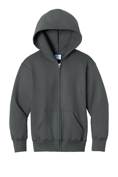 Port & Co PC78YZH Youth Core Fleece Full-Zip Hooded Sweatshirt