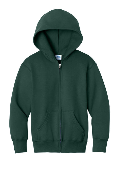 Port & Co PC78YZH Youth Core Fleece Full-Zip Hooded Sweatshirt