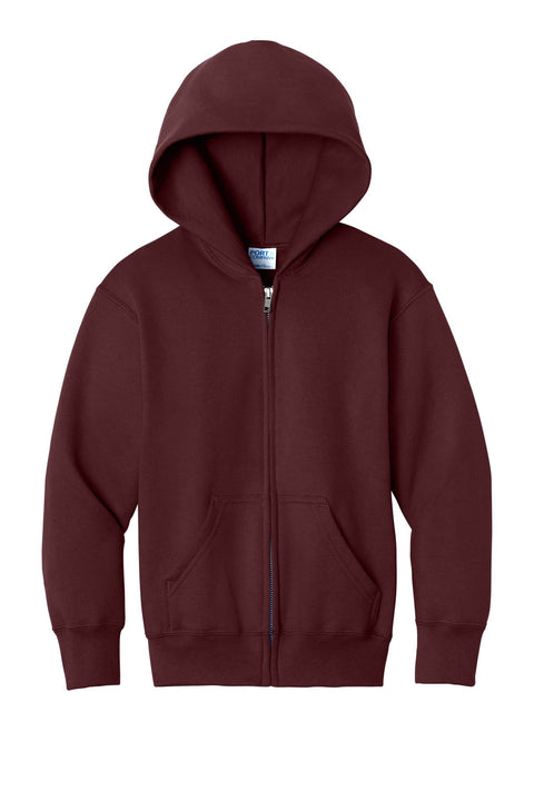 Port & Co PC78YZH Youth Core Fleece Full-Zip Hooded Sweatshirt