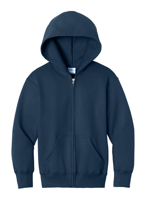 Port & Co PC78YZH Youth Core Fleece Full-Zip Hooded Sweatshirt