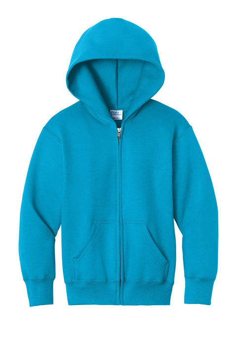 Port & Co PC78YZH Youth Core Fleece Full-Zip Hooded Sweatshirt