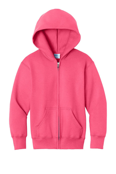 Port & Co PC78YZH Youth Core Fleece Full-Zip Hooded Sweatshirt