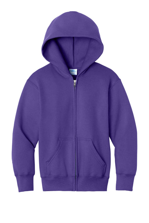 Port & Co PC78YZH Youth Core Fleece Full-Zip Hooded Sweatshirt
