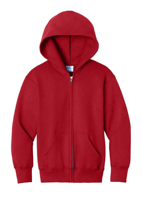 Port & Co PC78YZH Youth Core Fleece Full-Zip Hooded Sweatshirt