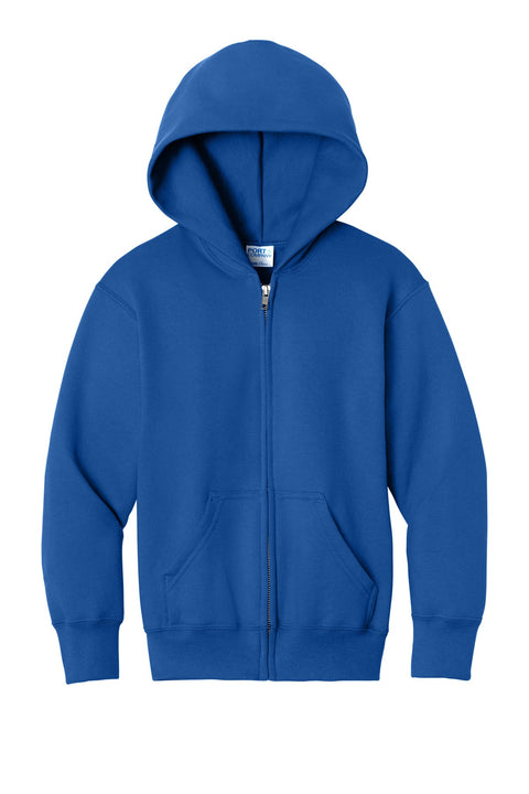 Port & Co PC78YZH Youth Core Fleece Full-Zip Hooded Sweatshirt