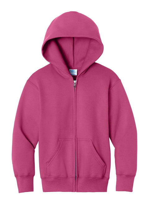 Port & Co PC78YZH Youth Core Fleece Full-Zip Hooded Sweatshirt