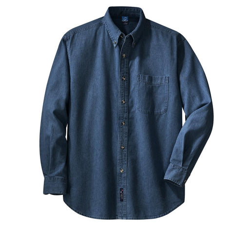 Port & Co SP10 Long Sleeve Value Denim Shirt