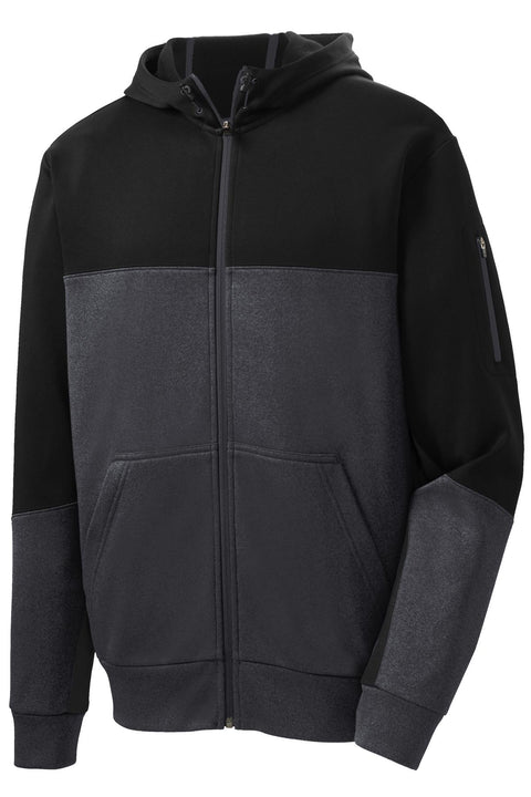 Sport-Tek ST245 Tech Fleece Colorblock Full-Zip Hooded Jacket