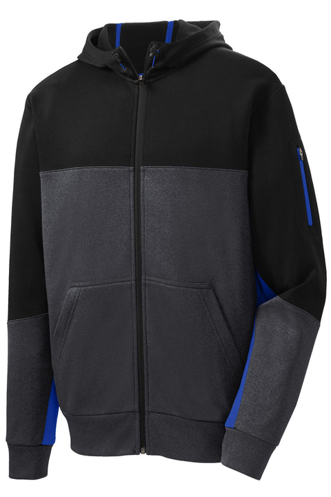 Sport-Tek ST245 Tech Fleece Colorblock Full-Zip Hooded Jacket