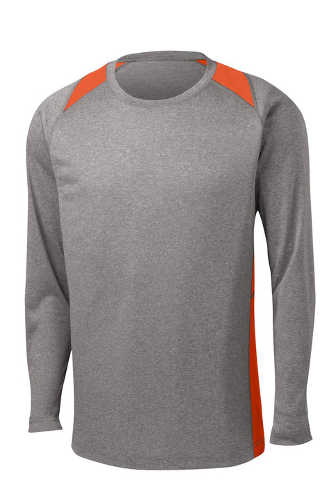Sport-Tek ST361LS Long Sleeve Heather Colorblock Contender Tee