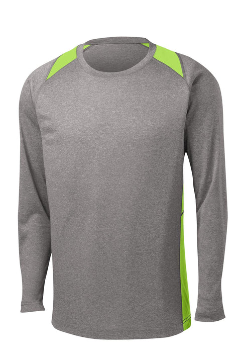 Sport-Tek ST361LS Long Sleeve Heather Colorblock Contender Tee