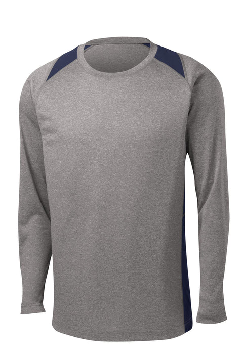 Sport-Tek ST361LS Long Sleeve Heather Colorblock Contender Tee