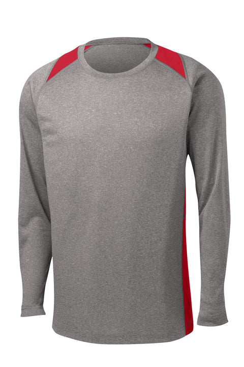 Sport-Tek ST361LS Long Sleeve Heather Colorblock Contender Tee