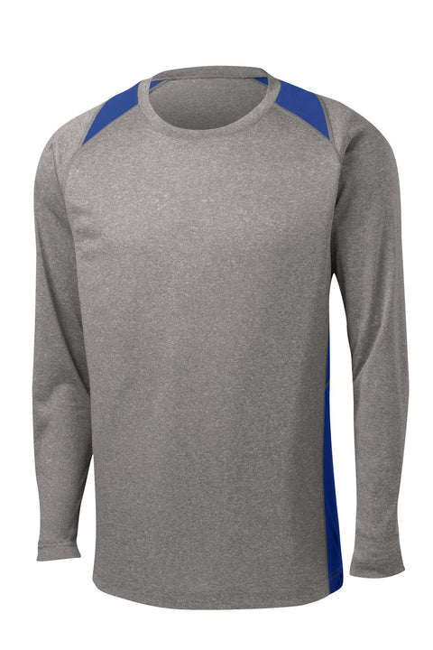 Sport-Tek ST361LS Long Sleeve Heather Colorblock Contender Tee
