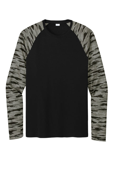 Sport-Tek ST376LS Drift Camo Colorblock Long Sleeve Tee