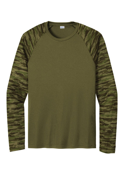 Sport-Tek ST376LS Drift Camo Colorblock Long Sleeve Tee