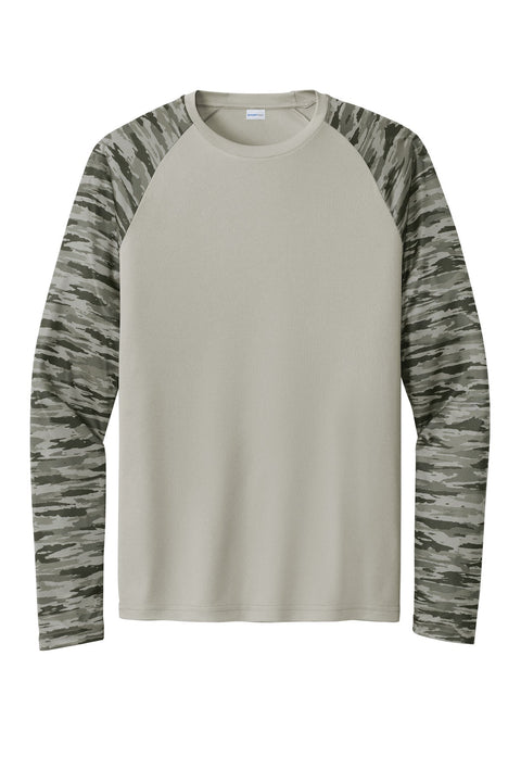 Sport-Tek ST376LS Drift Camo Colorblock Long Sleeve Tee