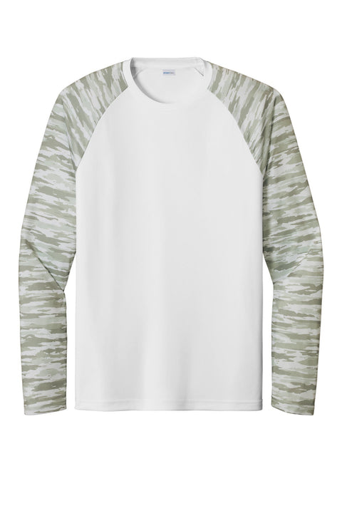 Sport-Tek ST376LS Drift Camo Colorblock Long Sleeve Tee