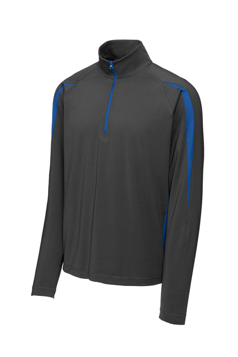 Sport-Tek ST851 Sport-Wick Stretch 1/4-Zip Colorblock Pullover