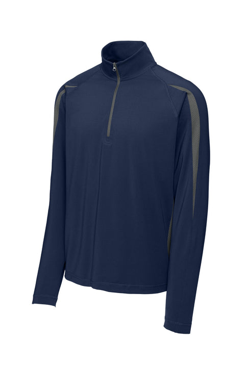 Sport-Tek ST851 Sport-Wick Stretch 1/4-Zip Colorblock Pullover