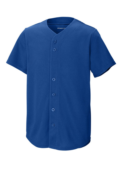 Sport-Tek YST220 Youth PosiCharge Tough Mesh Full-Button Jersey
