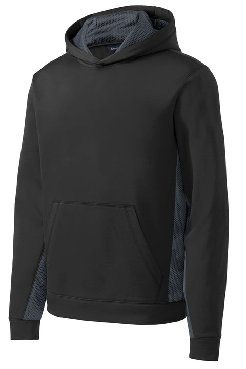 Sport-Tek YST239 Youth Sport-Wick CamoHex Fleece Colorblock Hooded Pullover