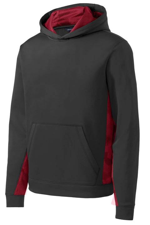 Sport-Tek YST239 Youth Sport-Wick CamoHex Fleece Colorblock Hooded Pullover