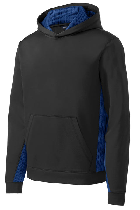 Sport-Tek YST239 Youth Sport-Wick CamoHex Fleece Colorblock Hooded Pullover