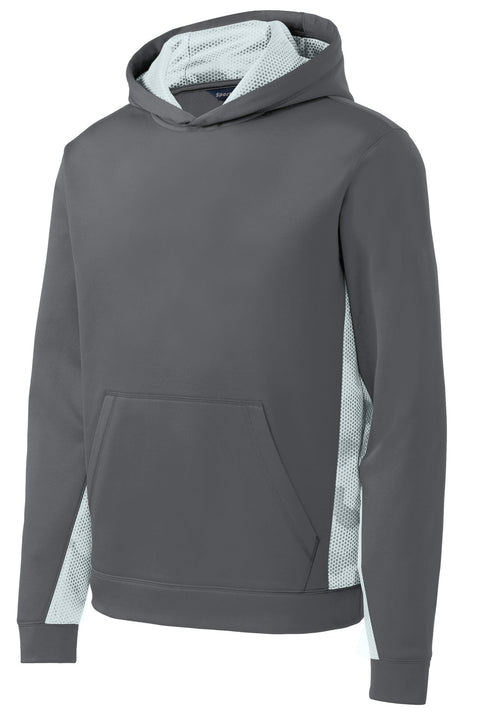 Sport-Tek YST239 Youth Sport-Wick CamoHex Fleece Colorblock Hooded Pullover