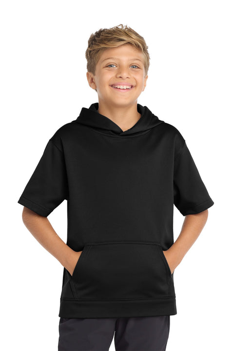 Sport-Tek YST251 Youth Sport-Wick  Fleece Short Sleeve Hooded Pullover