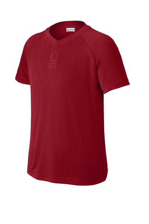 Sport-Tek YST359 Youth PosiCharge Competitor 2-Button Henley