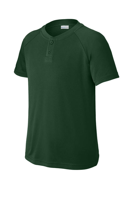 Sport-Tek YST359 Youth PosiCharge Competitor 2-Button Henley